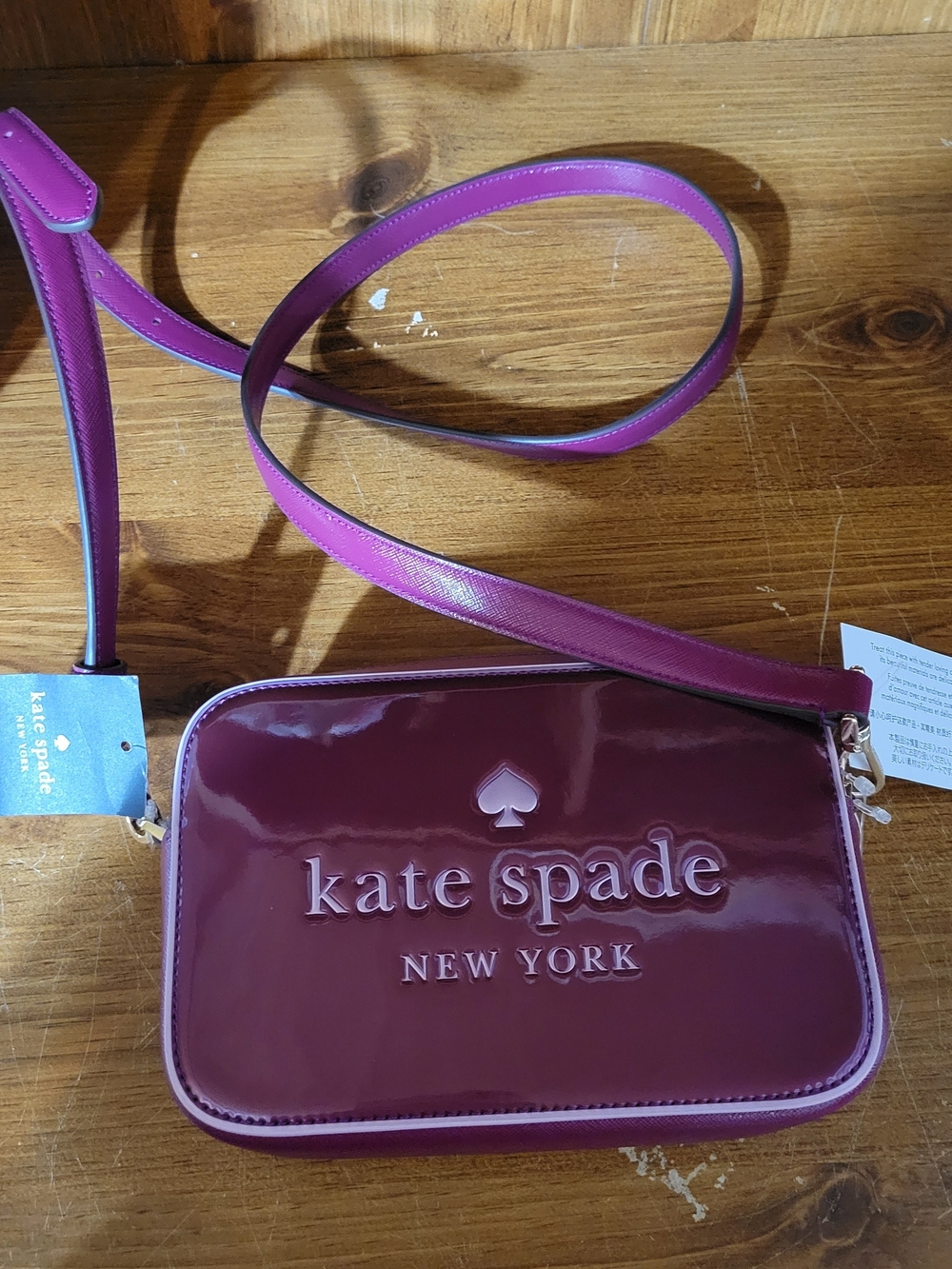 Kate Spade New York mini cam bag dark raspberry (Kj054). Nwt